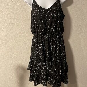 Black polka dot dress